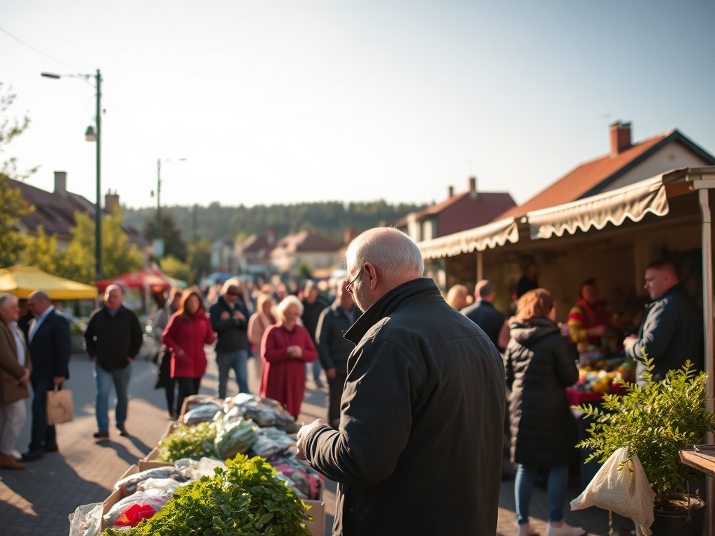 Ilustracja symbolizująca Dzień Ziemi z motywami przyrodniczymi i mieszkańcami Brzezin.